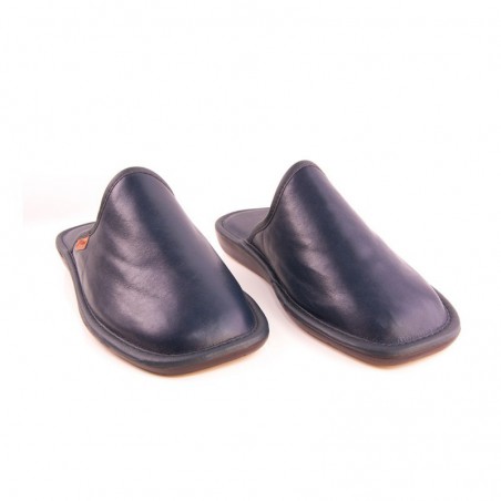 ZAPATILLA PIEL ABIERTA MARINO