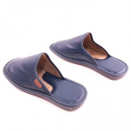 ZAPATILLA PIEL ABIERTA MARINO