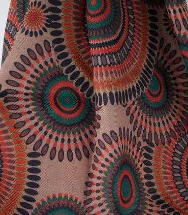 Fular largo marrones estampado ambos lados