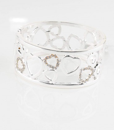 Pulsera corazones y brillantes