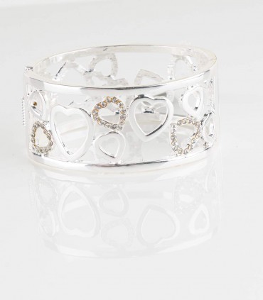 Pulsera corazones y brillantes