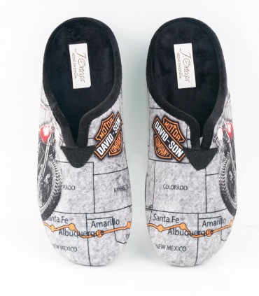 Zapatilla de casa V281Moto negro