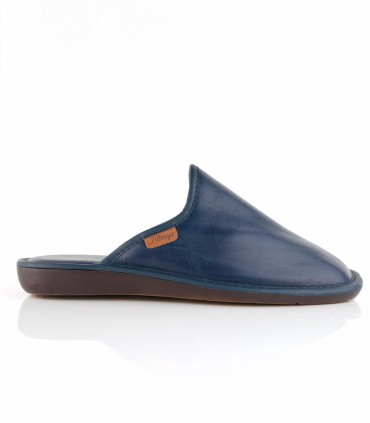 Navy blue leather open house sneakers