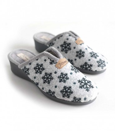 Zapatilla Casa J Ortega Mujer Cuña 1801 Gris