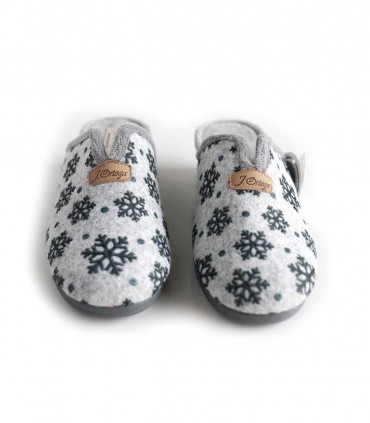 Zapatilla Casa J Ortega Mujer Cuña 1801 Gris